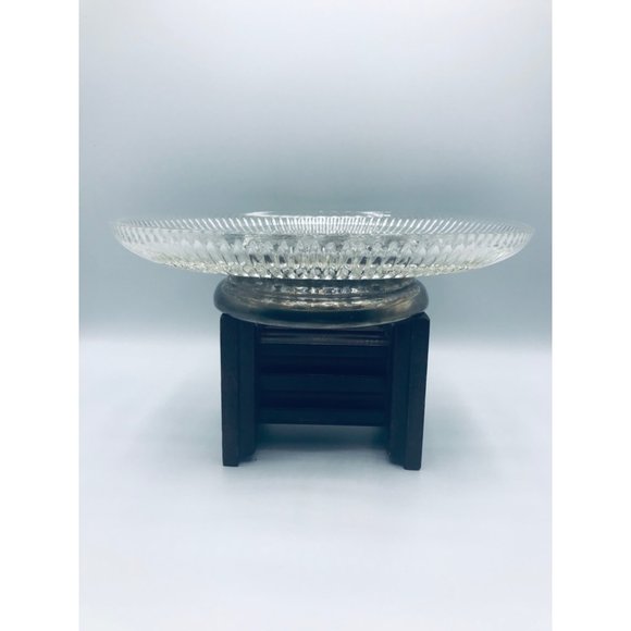 Vintage 1970’s Federal Glass Windor pattern clear button & cane footed plate. - Picture 2 of 9